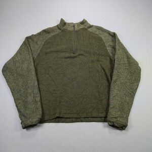 Kuhl Pullover Alfpaca Fleece Quarter Zip Textured Olive Green Mens Large
